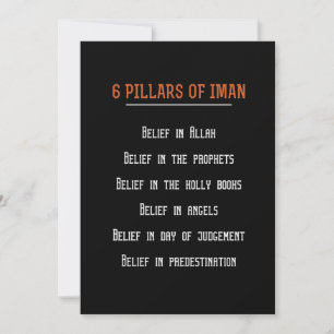 Birthday Gift 6 Pilars Of Iman Invitation