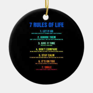 Birthday Gift 7 Rules Of Life Ceramic Tree Decoration