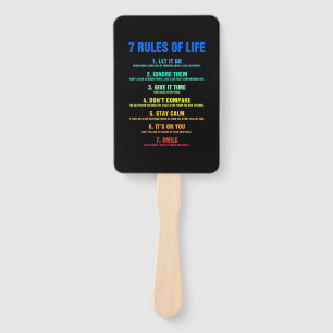 Birthday Gift 7 Rules Of Life Hand Fan