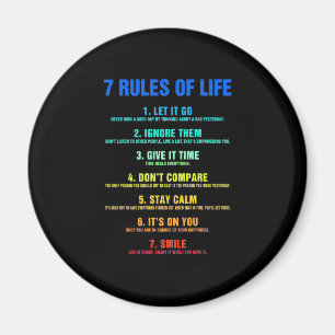 Birthday Gift 7 Rules Of Life Magnet