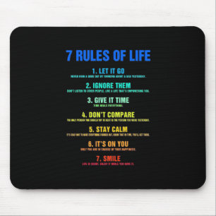 Birthday Gift 7 Rules Of Life Mouse Mat
