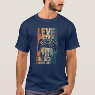 Birthday Gift Awesome Since 2008 Level 14 Unlocked T-Shirt