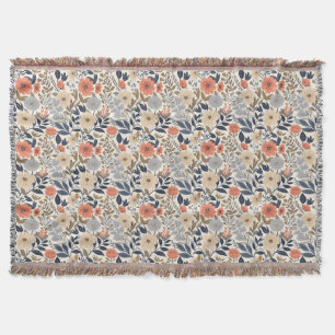Birthday Gift Beige, Pink, and Orange Throw Blanket
