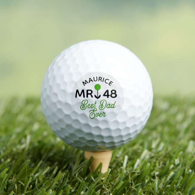 Birthday Gift "Best Dad Ever" Golf Balls (Insitu Tee)