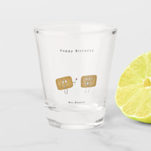 Birthday gift, biscuit themed gift, cute shot glass