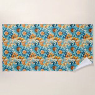Birthday Gift Colourful Floral Beach Towel