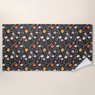 Birthday Gift Colourful Floral Seamless Beach Towel
