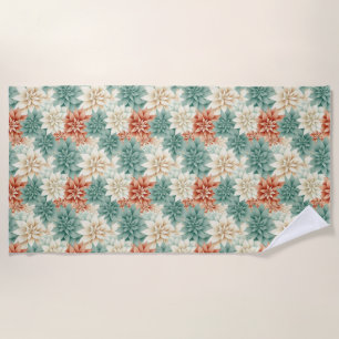 Birthday Gift Colourful Floral Seamless Beach Towel