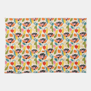 Birthday Gift Colourful Flower Seamless Tea Towel