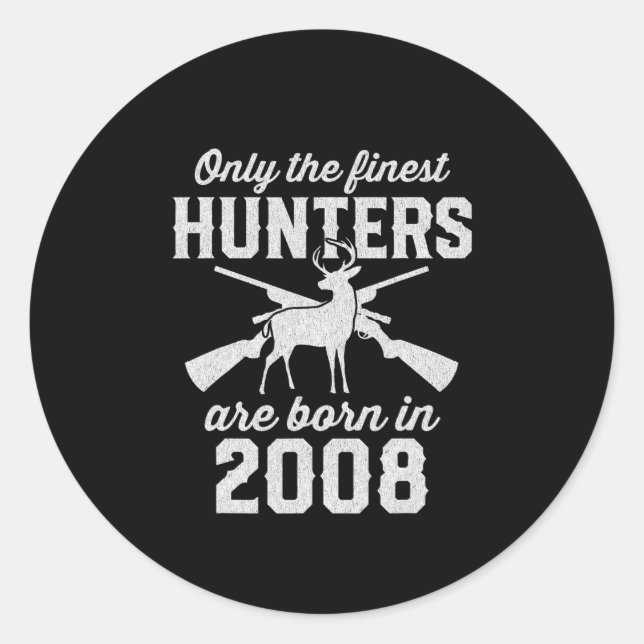 Birthday gift Deer Hunter Hunting for 2008s Classic Round Sticker (Front)