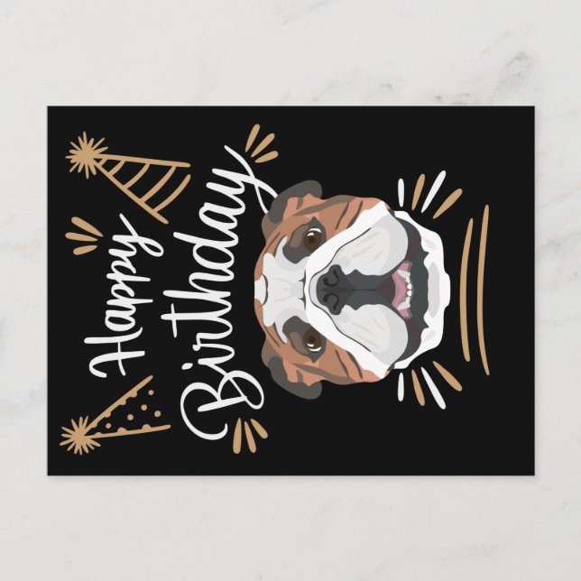 Birthday Gift English Bulldog Postcard (Front)