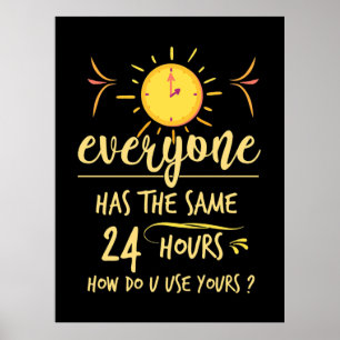 Birthday Gift Everyone Has The Same 24 Hours Poster