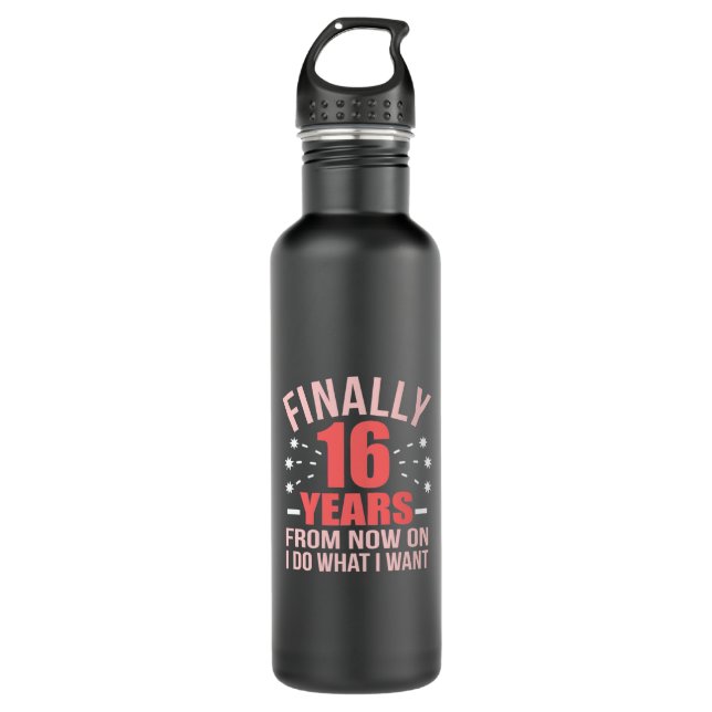 Birthday Gift | Finally 16 Years Old 710 Ml Water Bottle (Front)