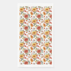 Birthday Gift Floral With Sunflowers and Daisies Napkin