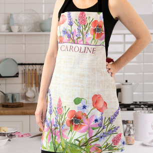 Birthday Gift for Aunt Watercolor Flowers Custom Apron