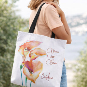 Birthday Gift for Her Calla Lily Tote Stylish Chic Bag