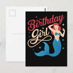Birthday Gift: Funny Vintage Mermaid Aunt Tee 2025 Postcard