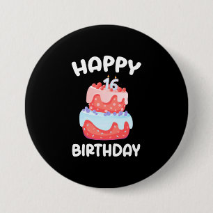 Birthday Gift Happy 16th Birthday 7.5 Cm Round Badge