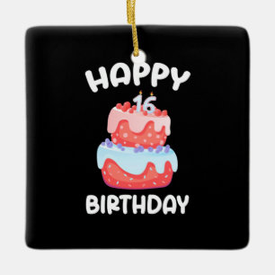 Birthday Gift Happy 16th Birthday Ceramic Ornament