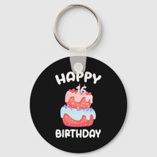 Birthday Gift Happy 16th Birthday Key Ring