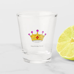 Birthday gift, happy birthday princess, cute shot glass