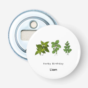 Birthday gift, Happy Birthday pun, herby birthday Bottle Opener
