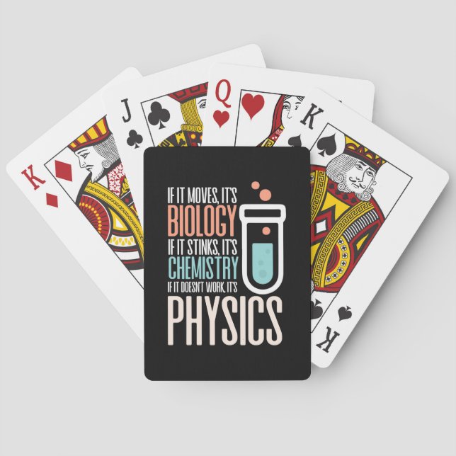 Birthday Gift | If It Moves It Is Biology Playing Cards (Back)