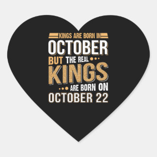 Birthday Gift | Kings Are Born In October Gift Heart Sticker