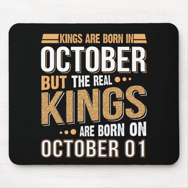 Birthday Gift | Kings Are Born In October Gift Mouse Mat (Front)