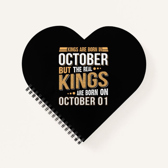 Birthday Gift | Kings Are Born In October Gift Notebook (Front)