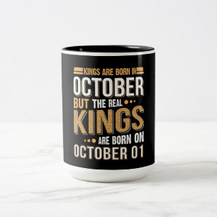 Birthday Gift Kings Are Born In October Gift Two-Tone Coffee Mug