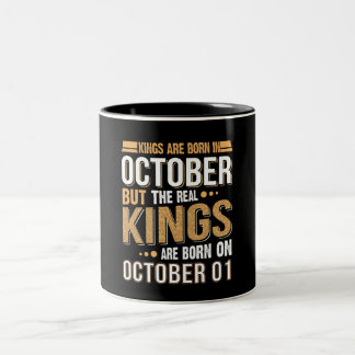 Birthday Gift | Kings Are Born In October Gift Two-Tone Coffee Mug
