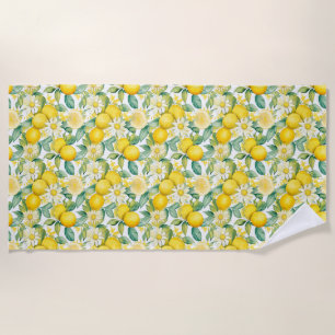 Birthday Gift   Lemon and Daisy Seamless Beach Towel