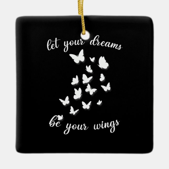 Birthday Gift Let Your Dreams Be Your Swings Ceramic Ornament (Front)