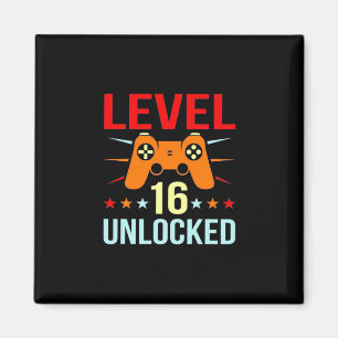 Birthday Gift Level 16 Unlocked Gamer Magnet