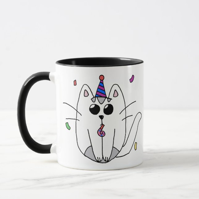 Birthday gift mug with cat (Left)