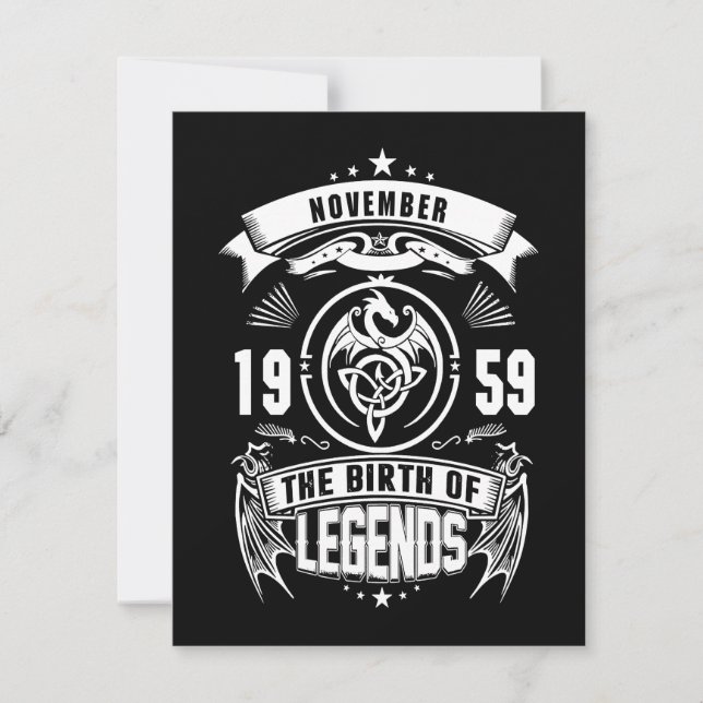Birthday Gift | November 1959 The Birth Of Legends Card (Front)