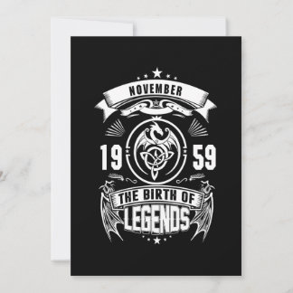Birthday Gift | November 1959 The Birth Of Legends Thank You Card
