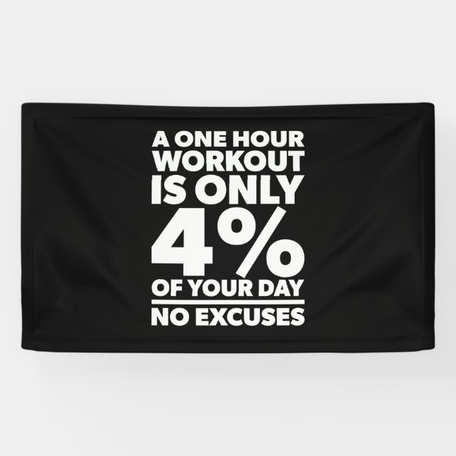 Birthday Gift One Hour Workout No Excuses Banner (Horizontal)