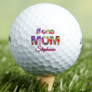 Birthday Gift #One MOM Colour Floral Personalised Golf Balls
