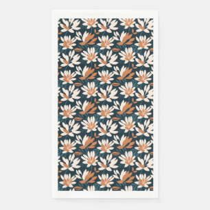 Birthday Gift Orange and White Floral Napkin