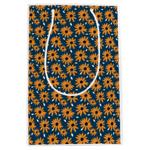 Birthday Gift Orange Daisy Seamless Medium Gift Bag