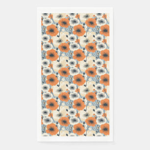 Birthday Gift Orange, White, and Black Seamless Napkin