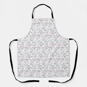 Birthday Gift Pink, Blue, and Grey Flowers Apron