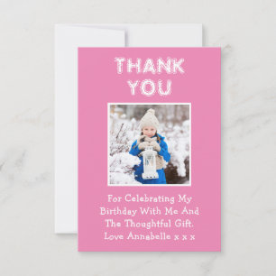 Birthday Gift Pink Thank You Card