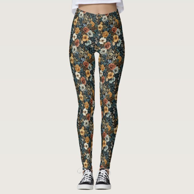 Birthday Gift | Seamless Floral Pattern Leggings (Front)