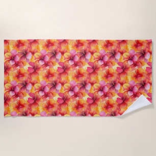 Birthday Gift   Seamless Hibiscus Flower Beach Towel