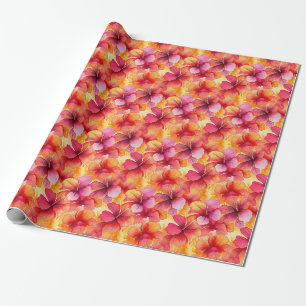 Birthday Gift Seamless Hibiscus Flower Wrapping Paper