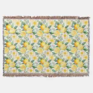 Birthday Gift Seamless Lemon and Daisy Throw Blanket