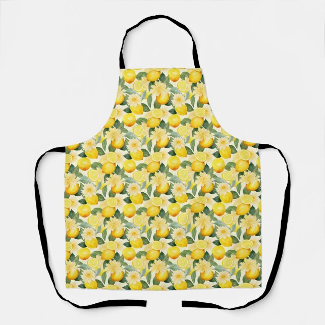 Birthday Gift | Seamless Lemon and Flower Apron (Front)